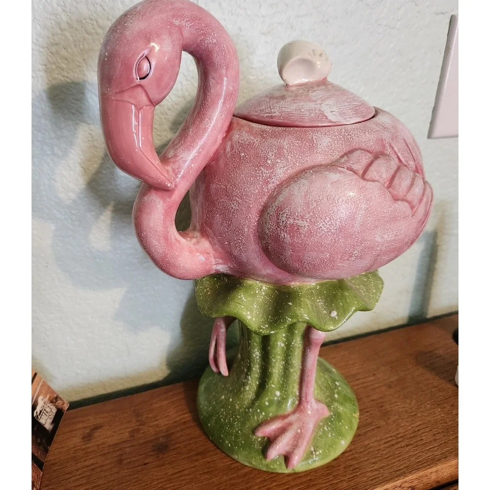 Department 56 Pink Flamingo Cookie Jar 14